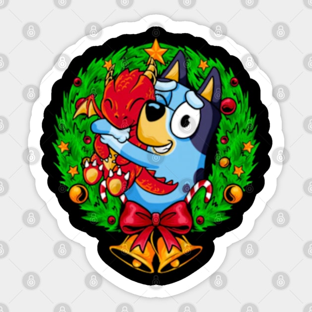 cristmas bluey Sticker by GapiKenterKali